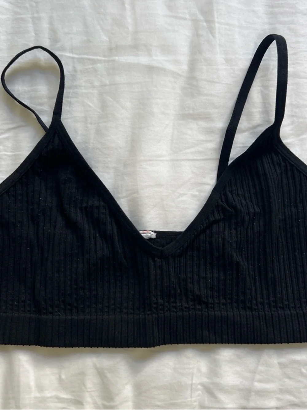 Target Black Ribbed Triangle Bralette - Picture 1 of 3